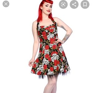 Brand New ! Skull and roses Dress